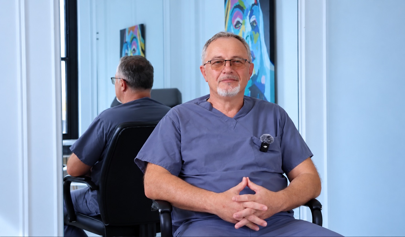 Dr. Val Prokurat, MD, hair transplant surgeon, at the Nova Medical clinic on the Upper East Side of NYC