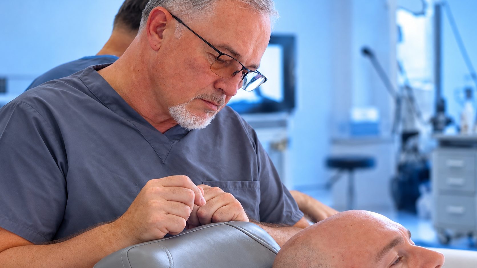 Patient consultation for an eyebrow transplant with Dr. Val Prokurat, MD at Nova Medical NYC